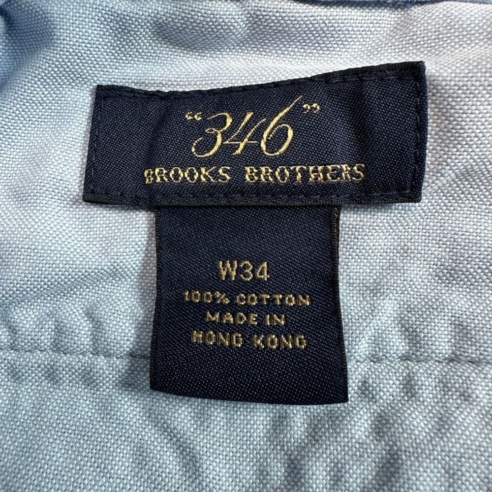 Brooks Brothers 346 Mens Blue White Striped Seersucker Pleated Shorts Size 34 - Picture 5 of 6